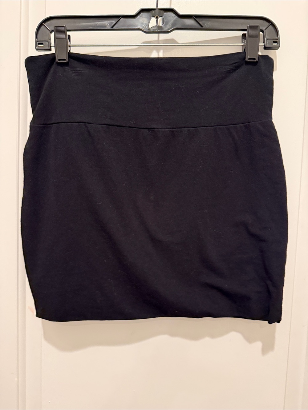 Ambiance Black Fold-Over Waist Mini Skirt